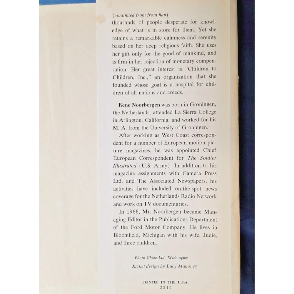 My Life and Prophecies Jeane Dixon HC 1st Ed 1969 Christian‎ New Age Prophecy